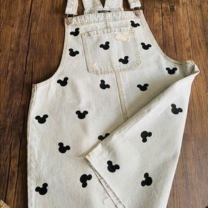 Overall denim hem skirt NW